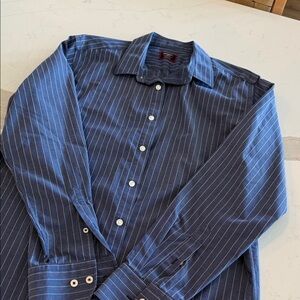 UNTUCKit Blue Striped Casual Shirt